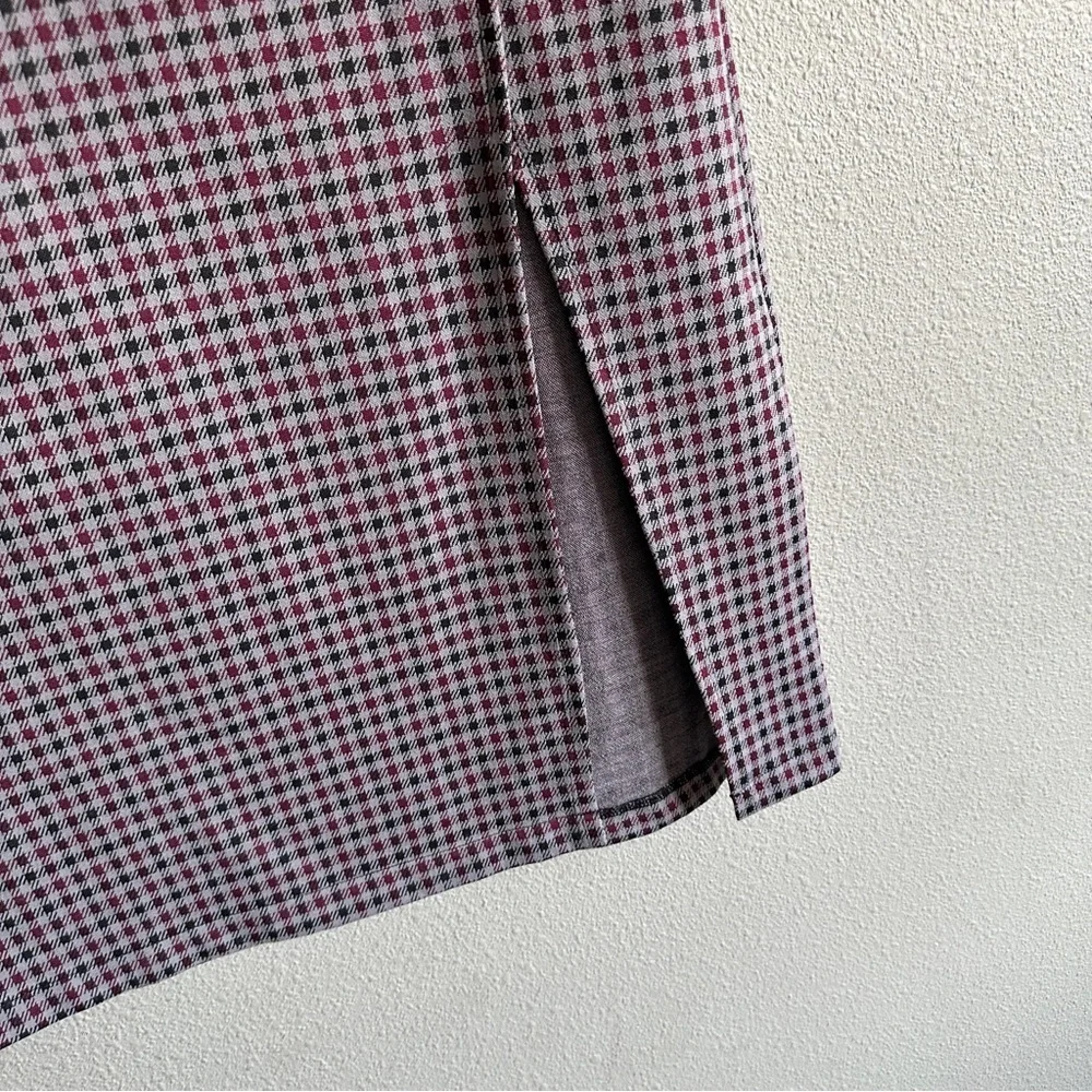 Sanctuary Gray and Red Plaid Stretch Pencil Skirt